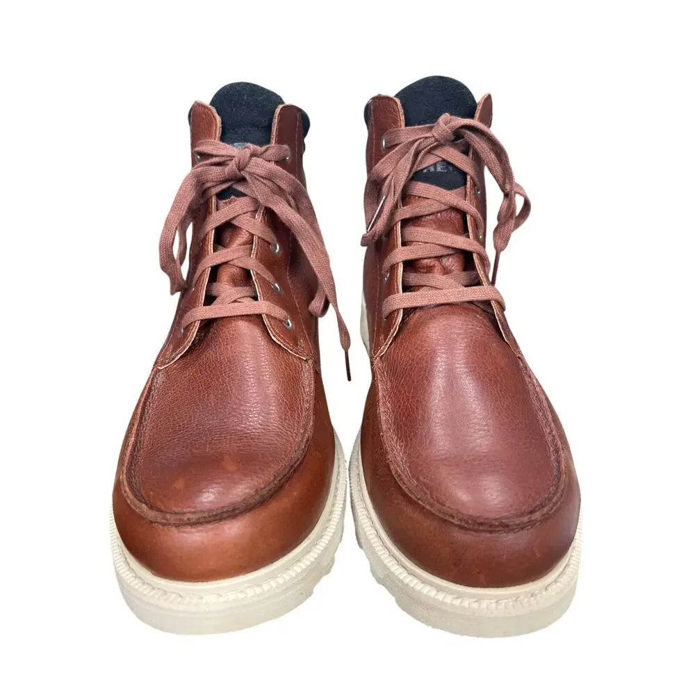 Sorel Men's Madson II Moc Toe Brown Waterproof Leather Boots Size 10.5
